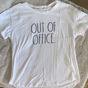 Rae Dunn White 'Out of Office' T-Shirt